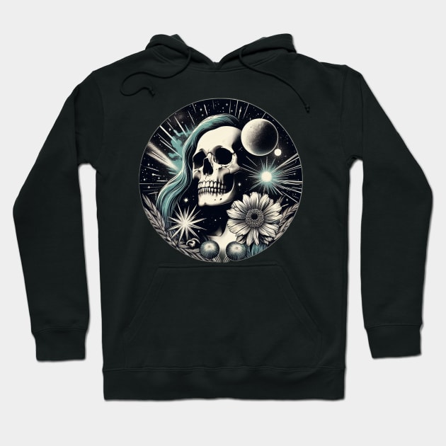 trippy skull and flowers Hoodie by Anthony88